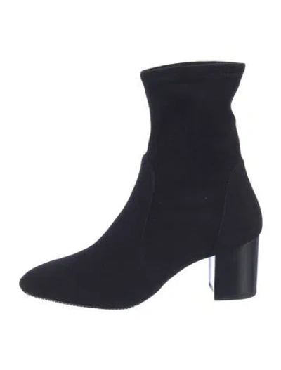 Pre-owned Stuart Weitzman Suede Sock Boots In Black