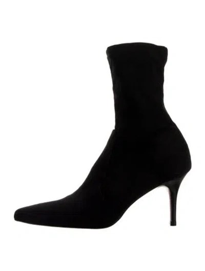 Pre-owned Stuart Weitzman Suede Sock Boots In Black/blue