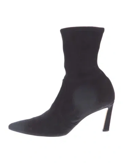 Pre-owned Stuart Weitzman Suede Sock Boots In Blue