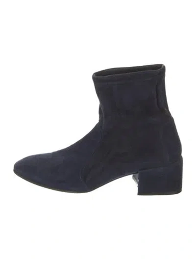 Pre-owned Stuart Weitzman Suede Sock Boots In Blue