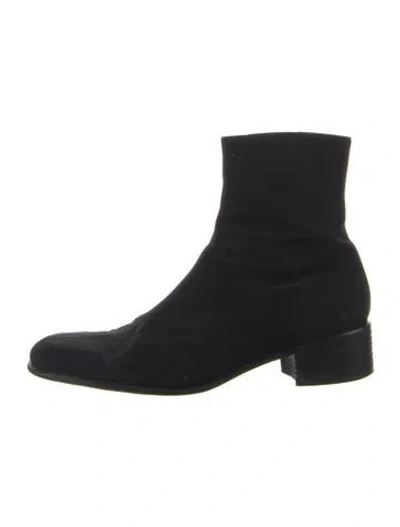 Pre-owned Stuart Weitzman Suede Sock Boots In Blue