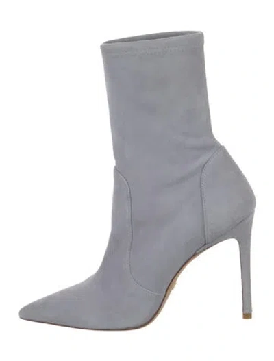 Pre-owned Stuart Weitzman Suede Sock Boots In Blue