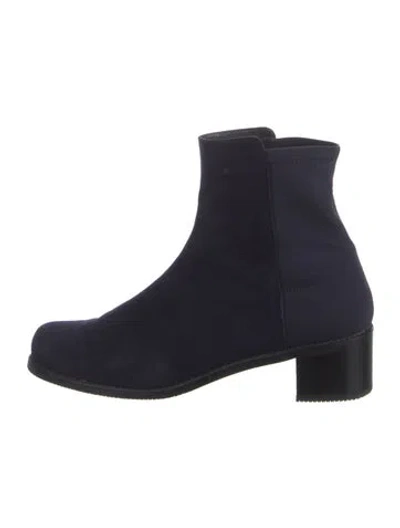 Pre-owned Stuart Weitzman Suede Sock Boots In Blue