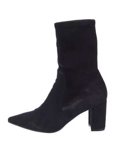 Pre-owned Stuart Weitzman Suede Sock Boots In Blue