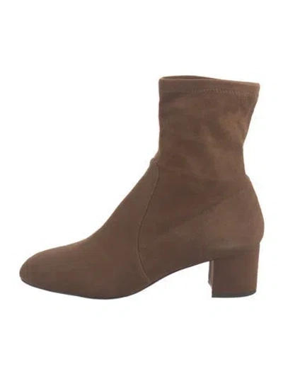 Pre-owned Stuart Weitzman Suede Sock Boots In Brown