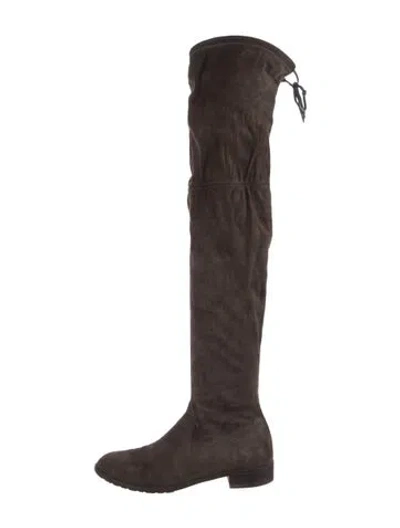 Pre-owned Stuart Weitzman Suede Sock Boots In Brown