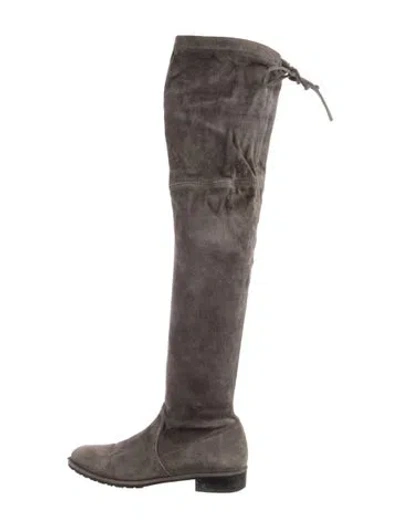 Pre-owned Stuart Weitzman Suede Sock Boots In Brown