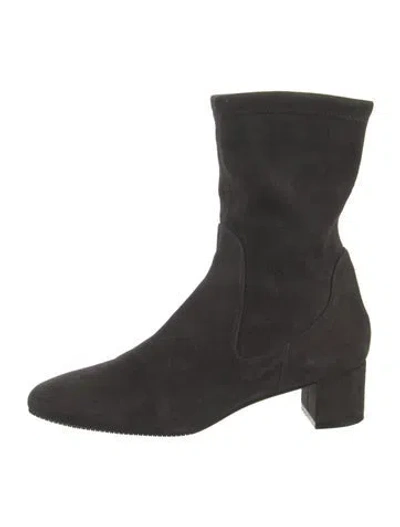 Pre-owned Stuart Weitzman Suede Sock Boots In Gray