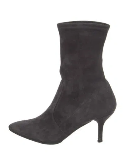 Pre-owned Stuart Weitzman Suede Sock Boots In Gray