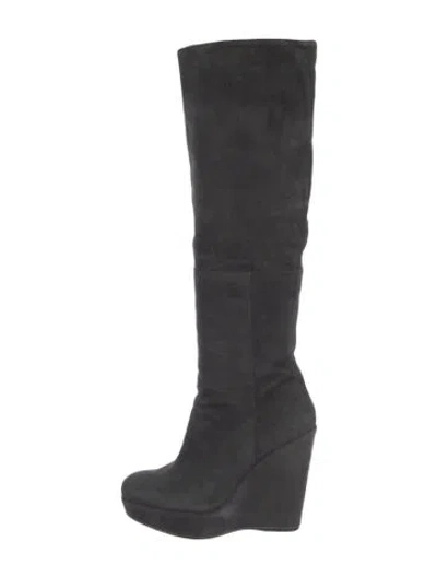 Pre-owned Stuart Weitzman Suede Sock Boots In Gray