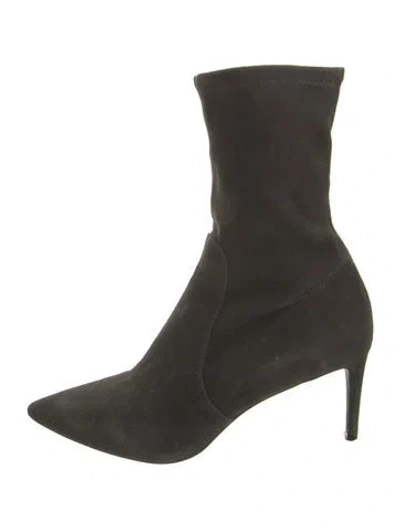 Pre-owned Stuart Weitzman Suede Sock Boots In Green