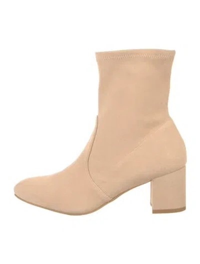 Pre-owned Stuart Weitzman Suede Sock Boots In Neutral