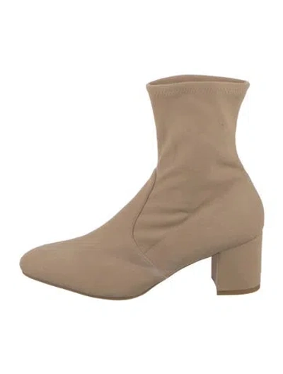 Pre-owned Stuart Weitzman Suede Sock Boots In Neutral