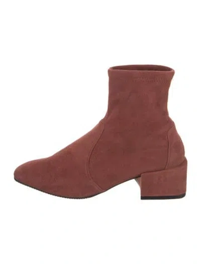 Pre-owned Stuart Weitzman Suede Sock Boots In Neutrals