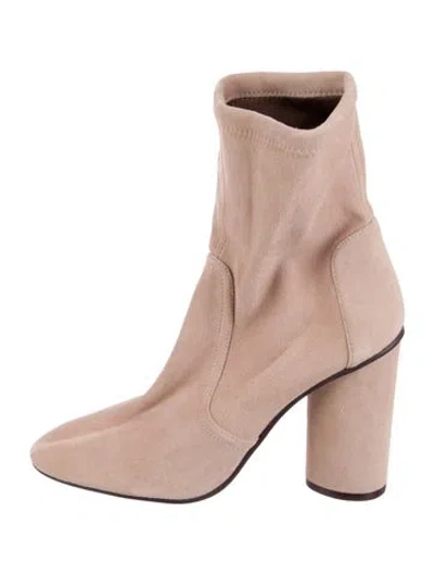 Pre-owned Stuart Weitzman Suede Sock Boots In Pink
