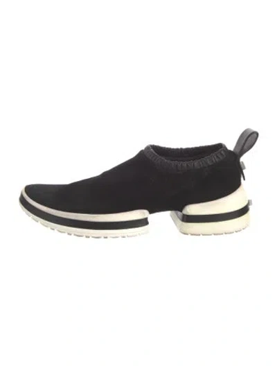 Pre-owned Stuart Weitzman Suede Sock Sneakers In Black