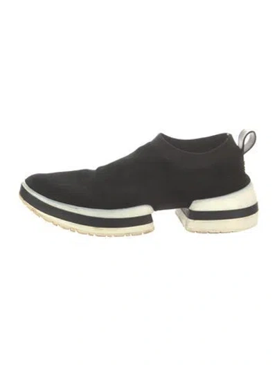 Pre-owned Stuart Weitzman Suede Sock Sneakers In Black