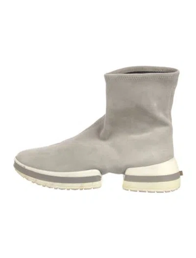 Pre-owned Stuart Weitzman Suede Sock Sneakers In Neutral