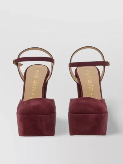 Stuart Weitzman Suede Square Toe Platform Pumps