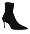 Stuart Weitzman Black Ankle Boots With Stiletto Heel And Zip Closure On The Side In Suede Woman In Black
