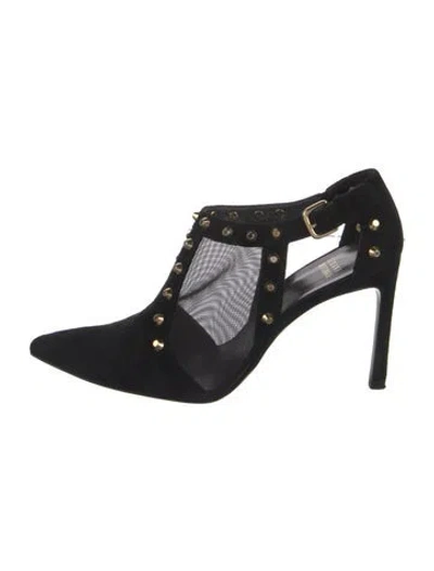 Pre-owned Stuart Weitzman Suede Studded Accents D'orsay Pumps In Black
