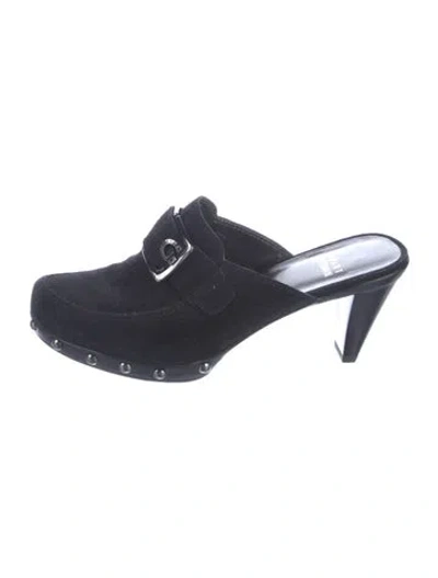 Pre-owned Stuart Weitzman Suede Studded Accents Mules In Multi