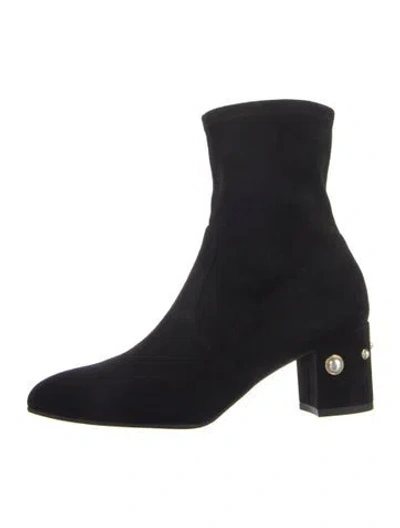 Pre-owned Stuart Weitzman Suede Studded Accents Sock Boots In Multi