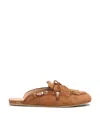 Stuart Weitzman Suede Tassel Mule Mule In Brown