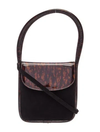 Pre-owned Stuart Weitzman Suede Top Handle Bag In Black
