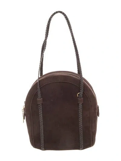 Pre-owned Stuart Weitzman Suede Top Handle Bag In Brown