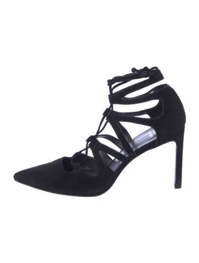 Pre-owned Stuart Weitzman Suede T-strap Pumps In Blue