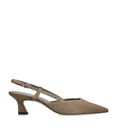 Stuart Weitzman Suede Vinnie Slingback Pumps 50