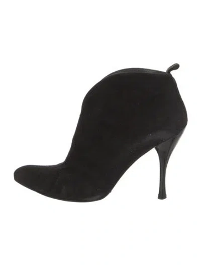 Pre-owned Stuart Weitzman Suede Western Boots In Black