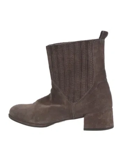 Pre-owned Stuart Weitzman Suede Western Boots In Brown