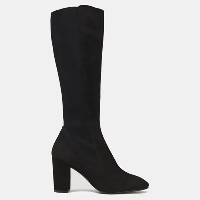 Pre-owned Stuart Weitzman Suede Woman Tall Boots 38 In Black