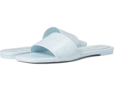 Stuart Weitzman Summer Sandal Women's Us 5 Blue Leather Square Toe Slide Zpo2884