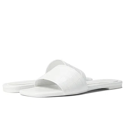 Stuart Weitzman Summer Sandals White Leather Slip-on Slide Zap744