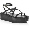 Stuart Weitzman Summerlift Womens Leather Dressy Platform Sandals In Black