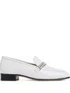 Stuart Weitzman Superglam Crystal-embellished Loafer In White