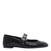 Stuart Weitzman Supermoto Leather Mary Jane Ballerina Flats