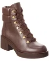 Stuart Weitzman Sussex Leather Hiker Bootie In Brown
