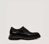 Stuart Weitzman Men's Ajay Brushed Leather Derby Shoes In Black