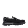 Stuart Weitzman Sculpted Rubber Sole Moccasin With Elastic Inserts In Black