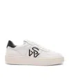 Stuart Weitzman Leather Sw Courtside Logo Sneakers In White