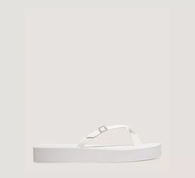 Stuart Weitzman Sw Crystal Thong Flatform Sandal The Sw Outlet In White