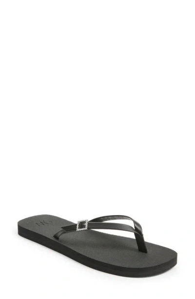 Stuart Weitzman Sw Crystal Thong Sandal In Black