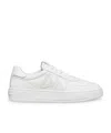 Stuart Weitzman Courtside Monogram Leather Sneakers In White