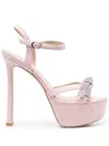 Stuart Weitzman Sw Mega Bow Platform Sandal High Heel Sandals In Pink