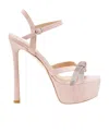Stuart Weitzman Sw Mega Bow Platform Sandal High Heel Sandals In Pink