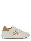 Stuart Weitzman Lace-up Round-head Low-cut Casual Shoes In White